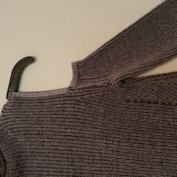 Style & Company Ribbed Cold Shoulder Mock Turtle neck Sweater Grey - Picture 2 of 8